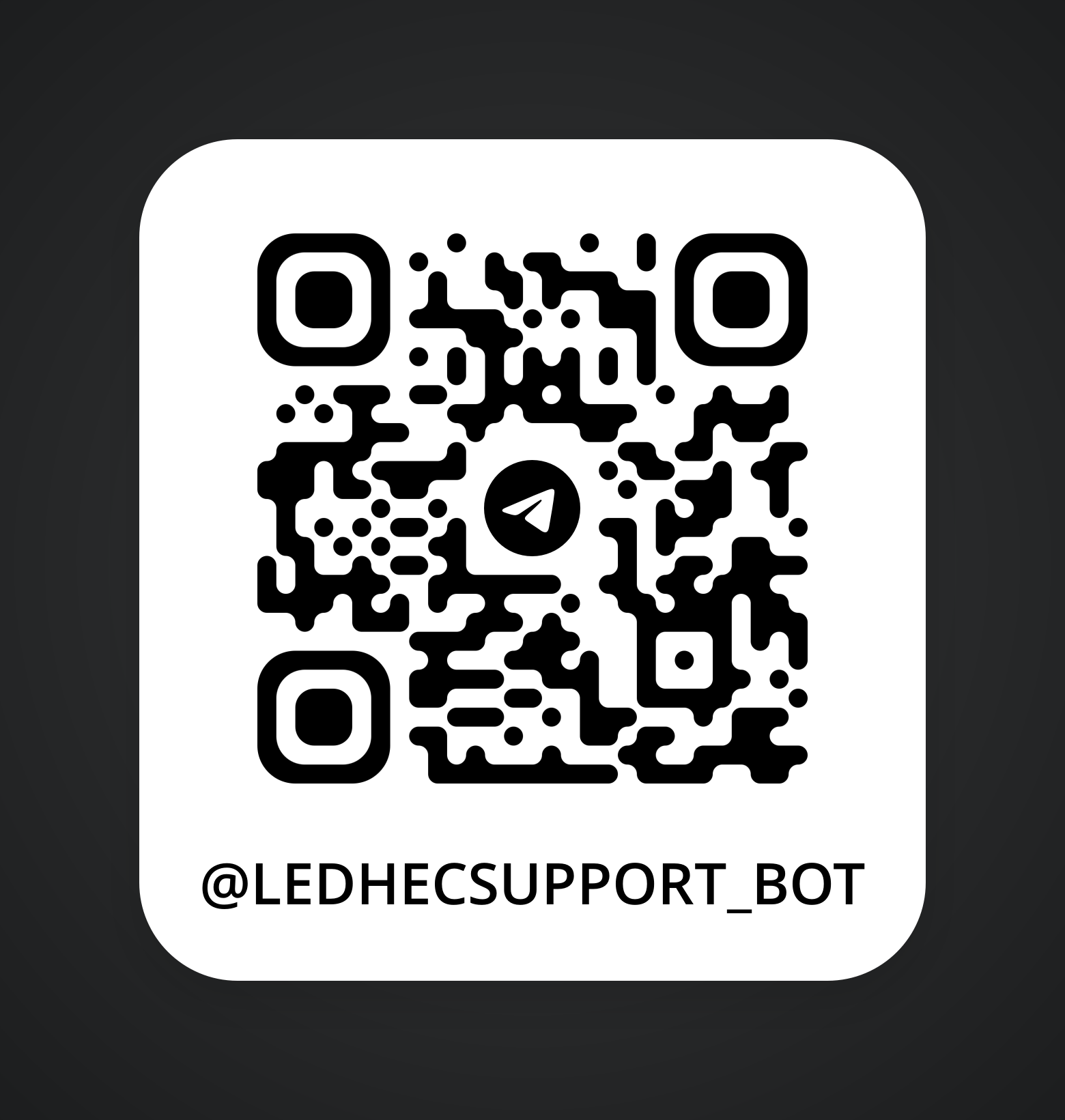 Scan this QR code to open Ledhec Support on Telegram